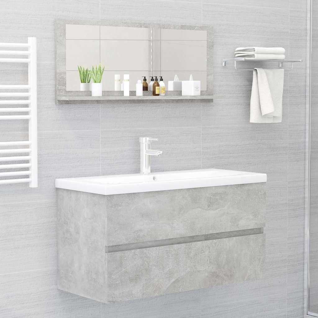 Espejo de baño madera contrachapada gris hormigón 40x10,5x37 cm