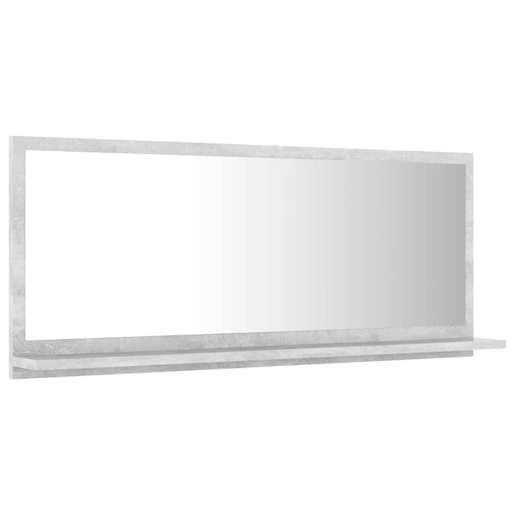 Espejo de baño madera contrachapada gris hormigón 40x10,5x37 cm