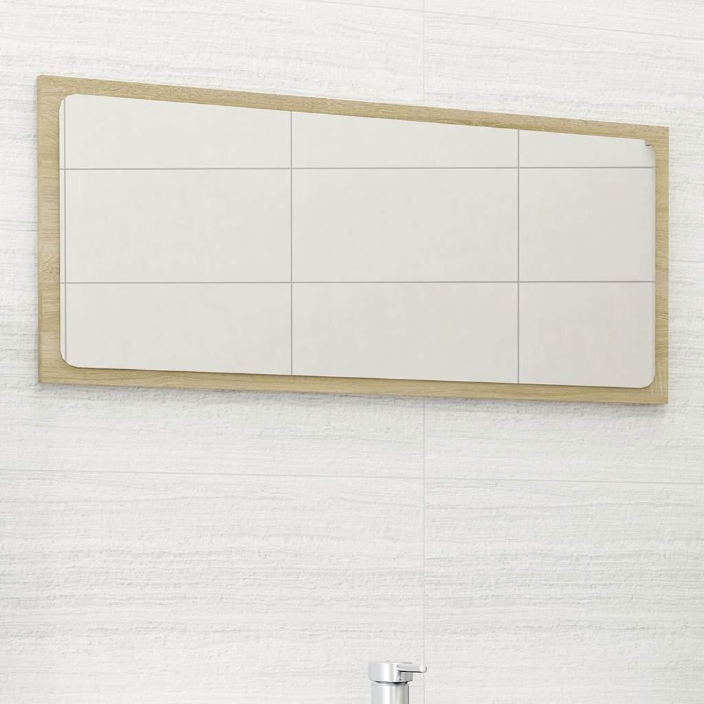 Espejo de baño madera contrachapada roble ahumado 60x10,5x45 cm
