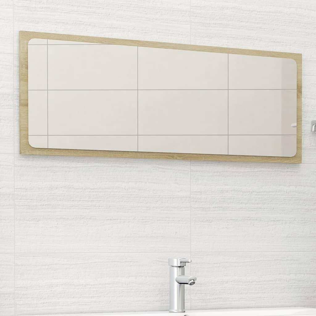 Espejo de baño madera contrachapada roble ahumado 60x10,5x45 cm