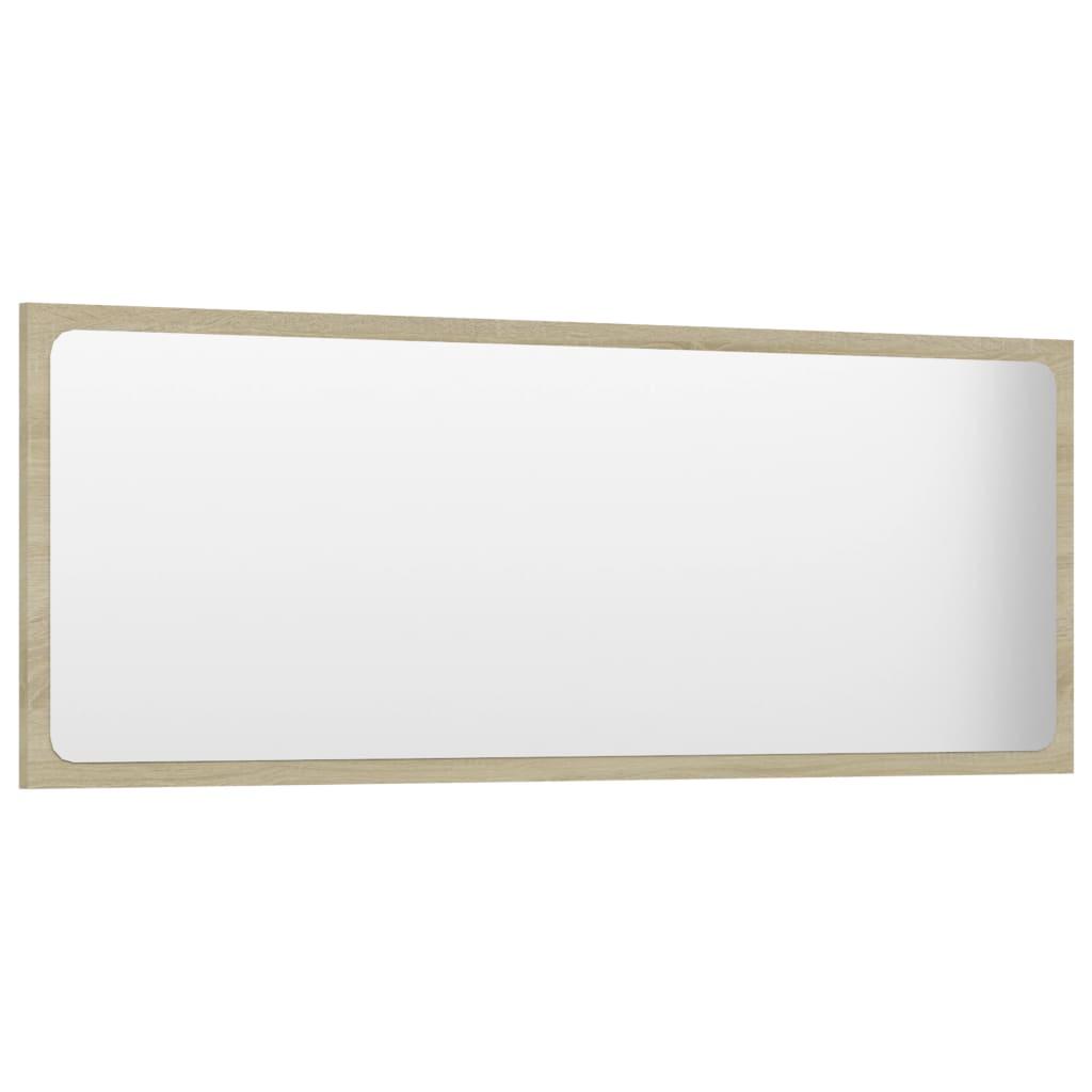 Espejo de baño madera contrachapada roble ahumado 60x10,5x45 cm