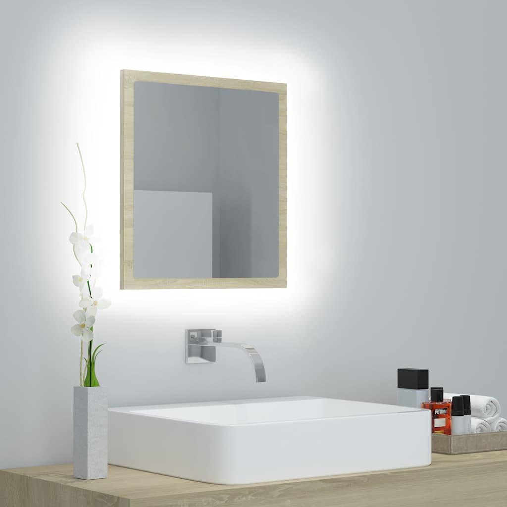 Espejo de baño acrílico color roble Sonoma 40x8,5x37 cm