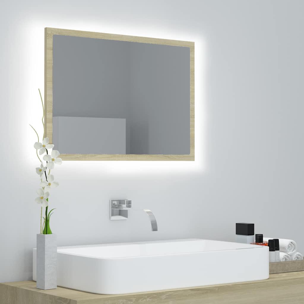 Espejo de baño acrílico color roble Sonoma 40x8,5x37 cm