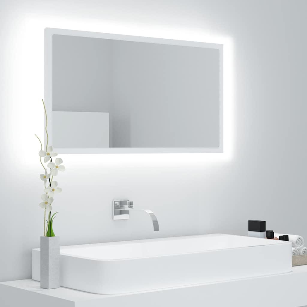 Espejo de baño LED acrílico color roble Sonoma 100x8,5x37 cm