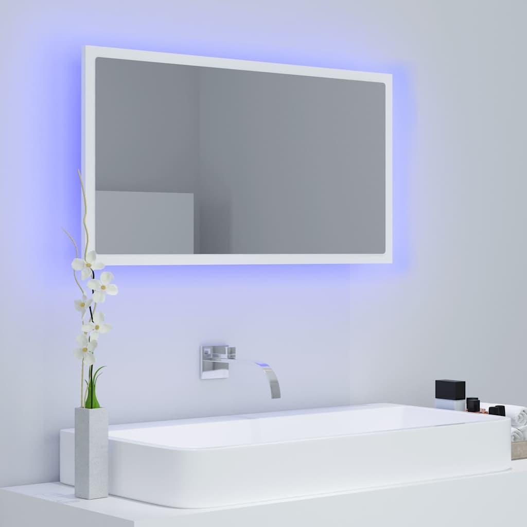 Espejo de baño LED acrílico color roble Sonoma 100x8,5x37 cm