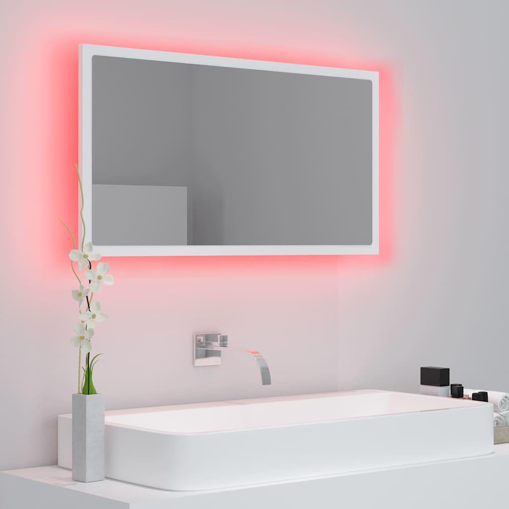 Espejo de baño LED acrílico color roble Sonoma 100x8,5x37 cm