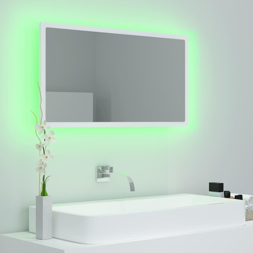 Espejo de baño LED acrílico color roble Sonoma 100x8,5x37 cm