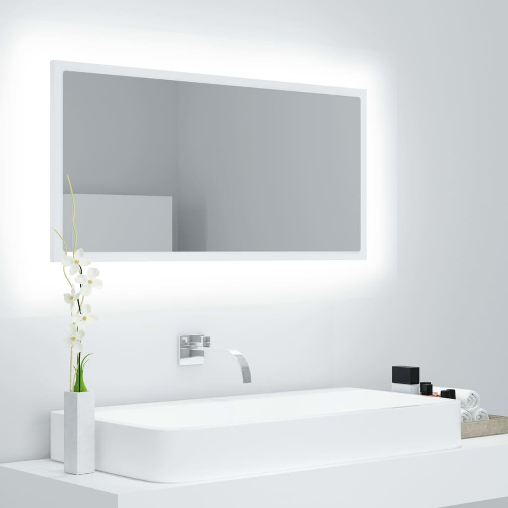 Espejo de baño LED acrílico color roble Sonoma 100x8,5x37 cm