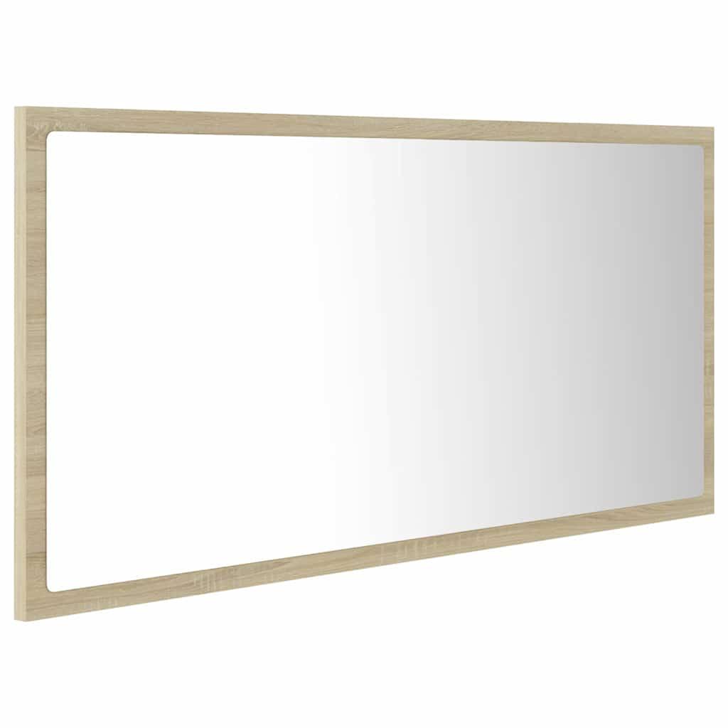 Espejo de baño LED acrílico color roble Sonoma 100x8,5x37 cm