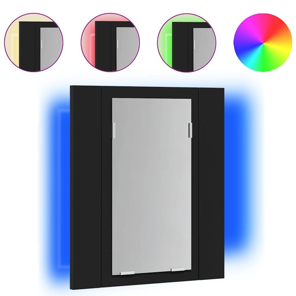 Armario espejo de baño con luz LED acrílico blanco 100x12x45 cm