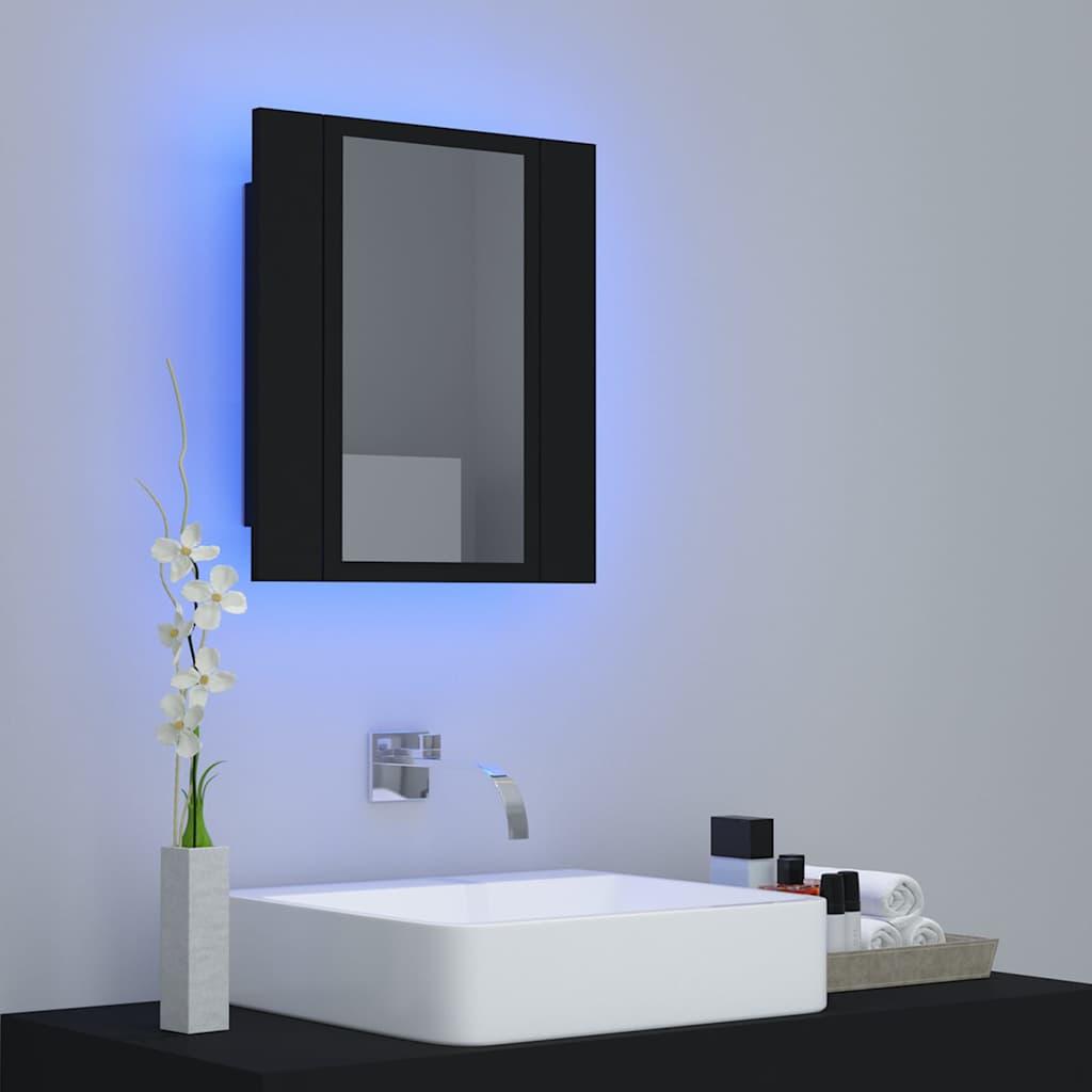 Armario espejo de baño con luz LED acrílico blanco 100x12x45 cm