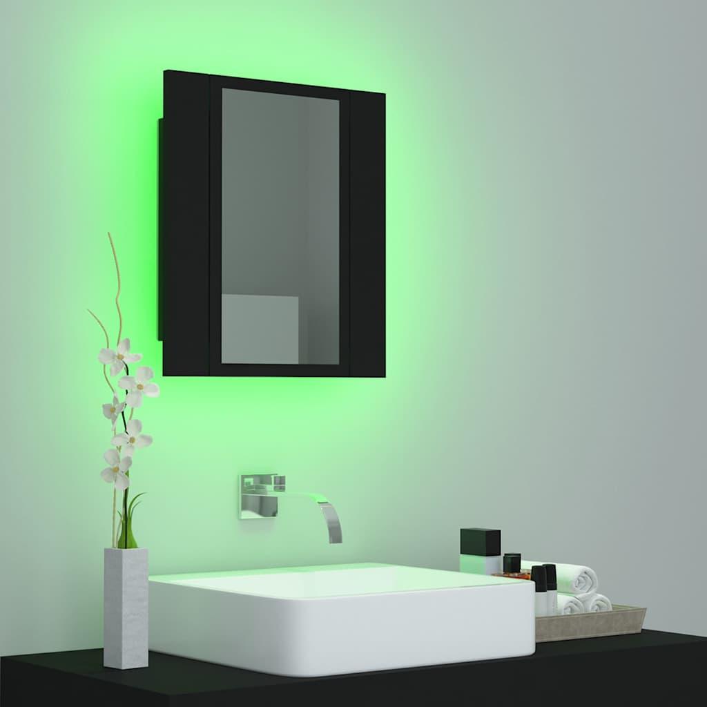 Armario espejo de baño con luz LED acrílico blanco 100x12x45 cm