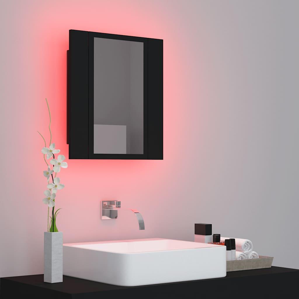 Armario espejo de baño con luz LED acrílico blanco 100x12x45 cm