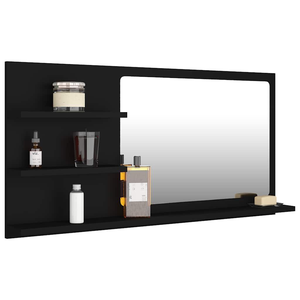 Espejo de baño madera contrachapada roble ahumado 60x10,5x45 cm