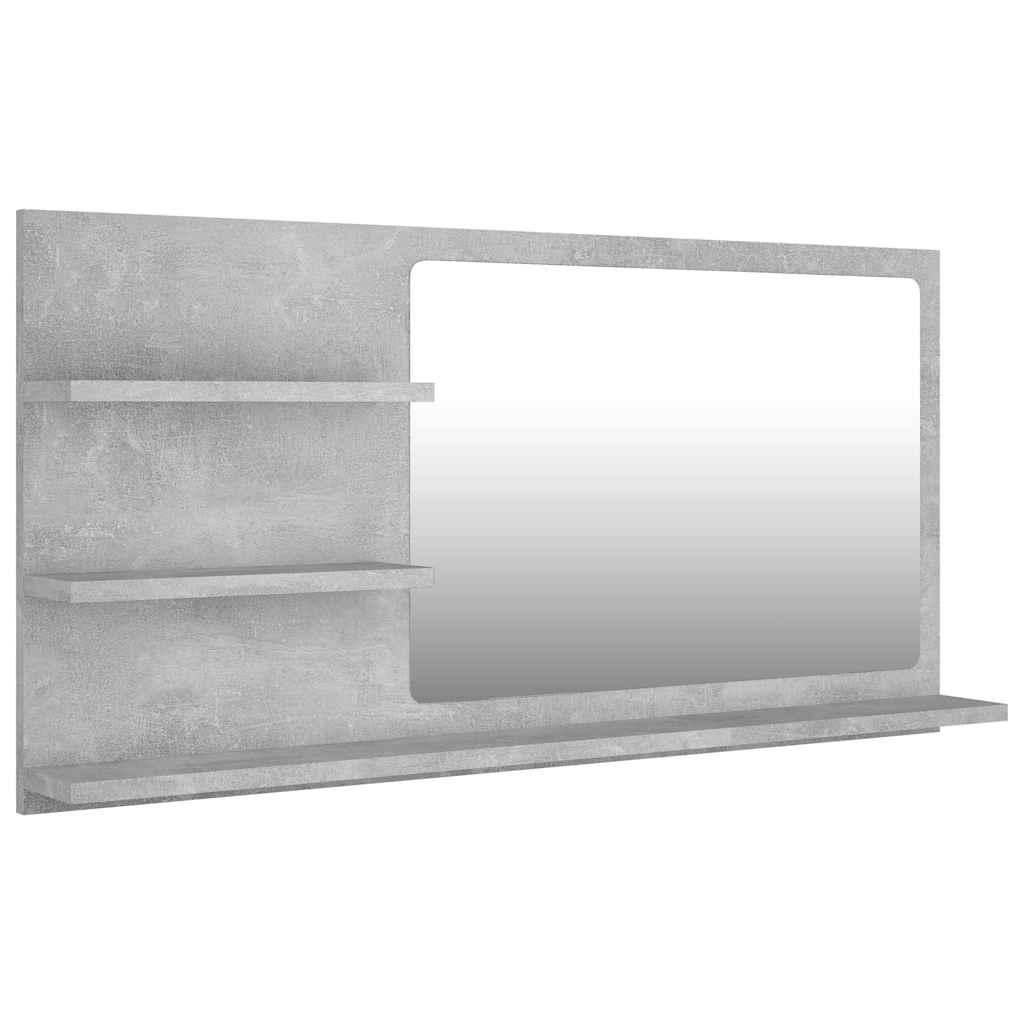 Espejo de baño madera contrachapada gris hormigón 40x10,5x37 cm