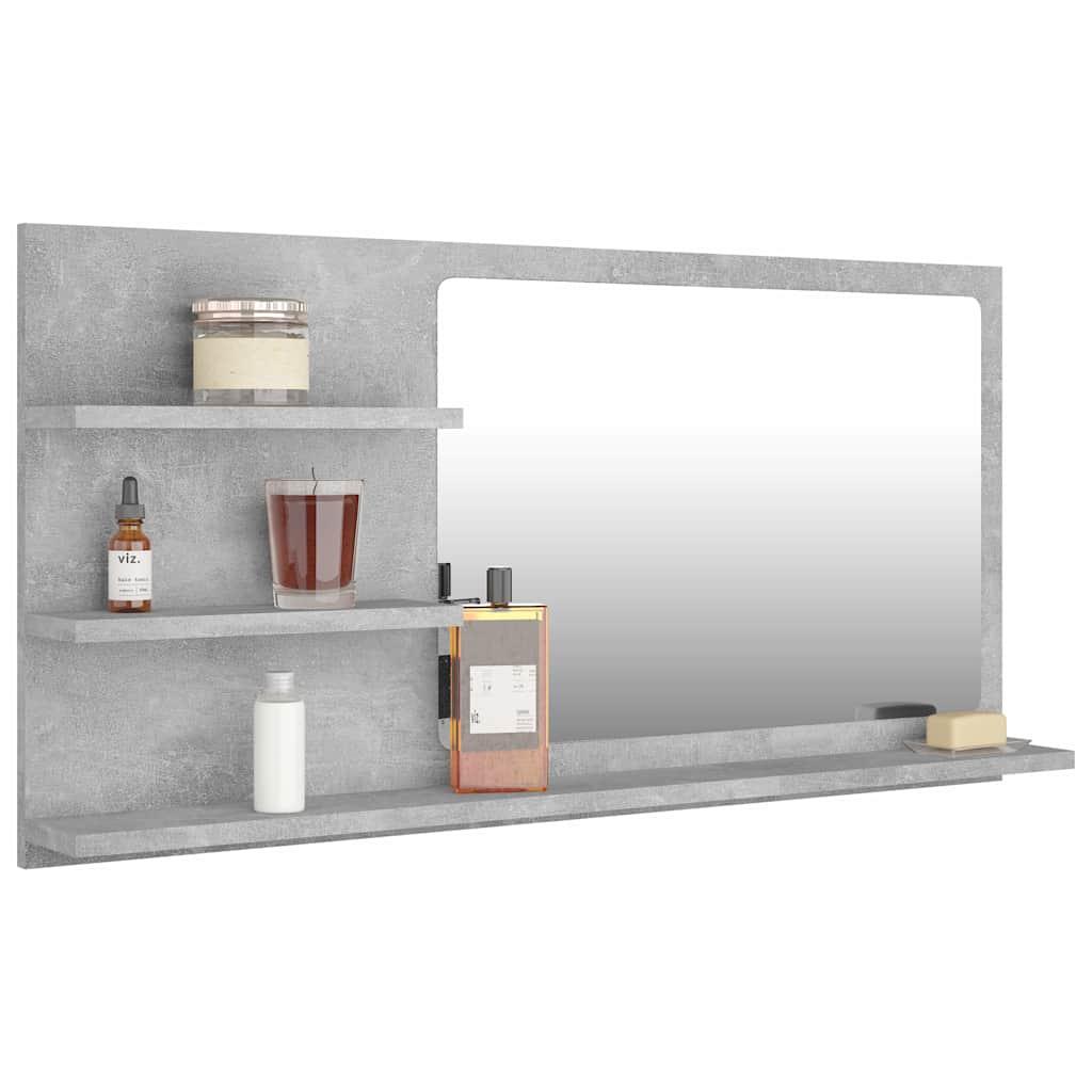 Espejo de baño madera contrachapada gris hormigón 40x10,5x37 cm