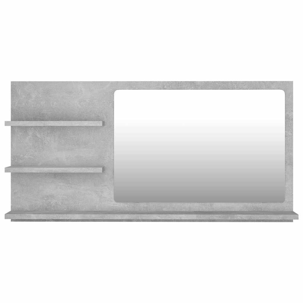 Espejo de baño madera contrachapada gris hormigón 40x10,5x37 cm