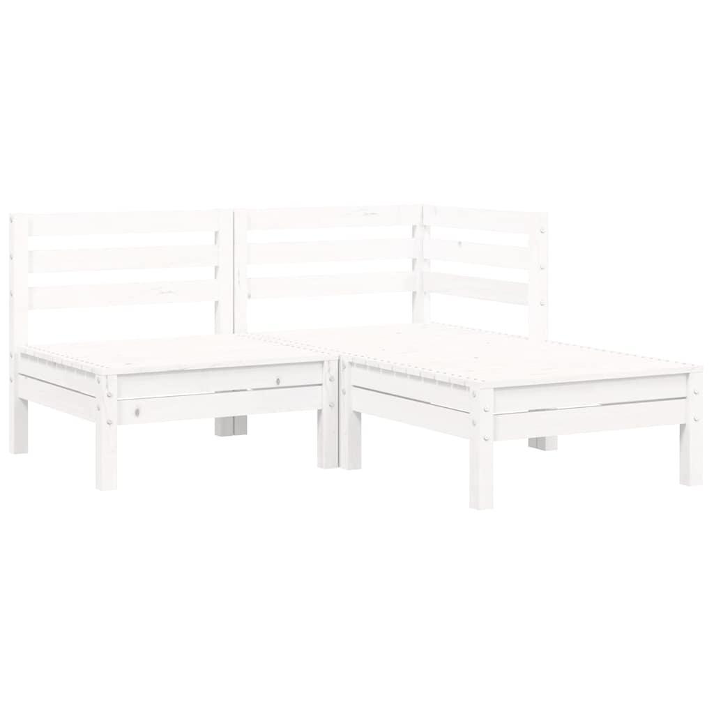 Juego de muebles de jardín 3 pzas con cojines gris madera pino
