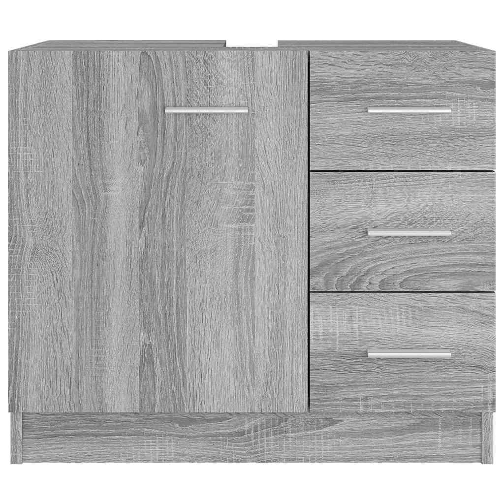 Armario para lavabo madera contrachapada gris Sonoma 63x30x54cm