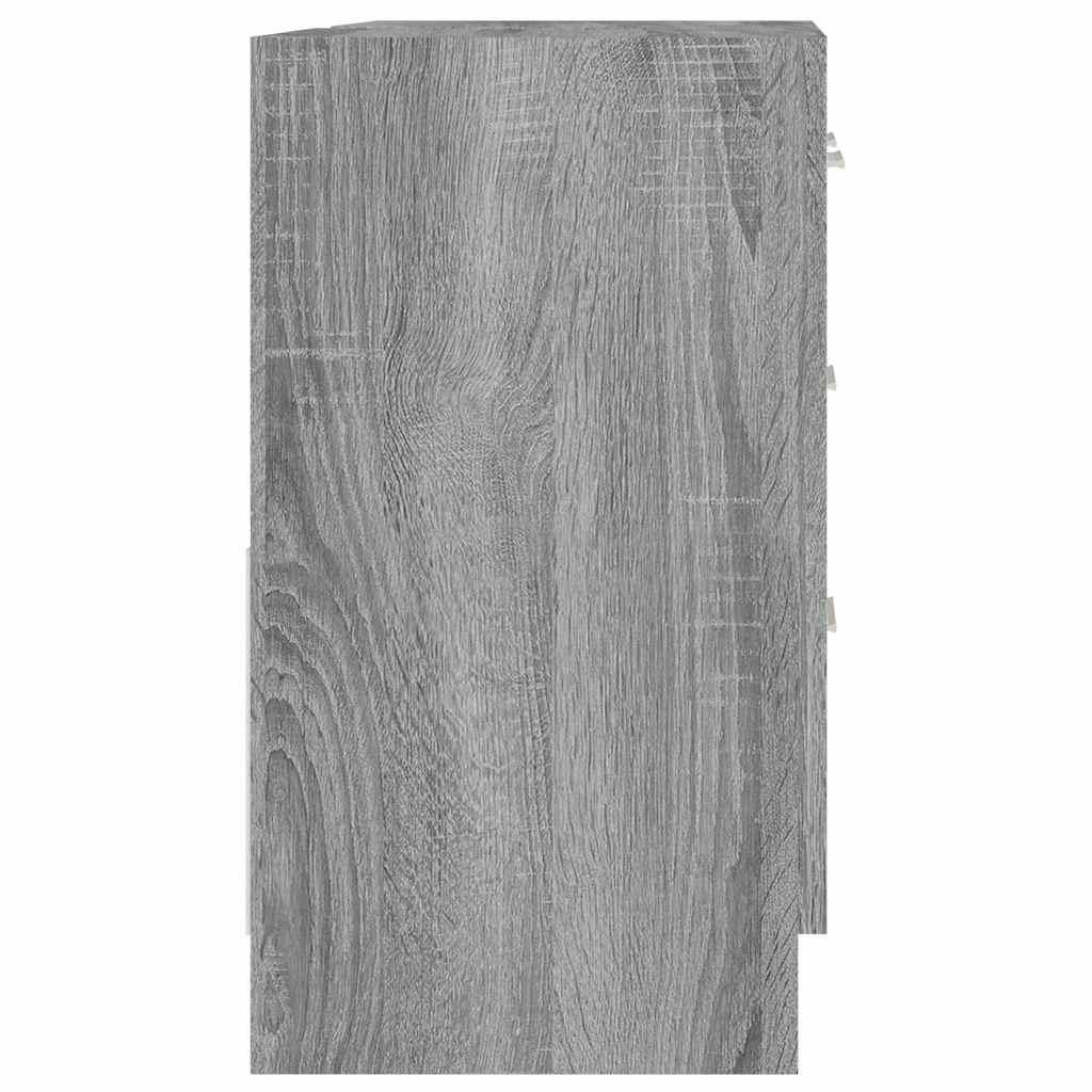 Armario para lavabo madera contrachapada gris Sonoma 63x30x54cm