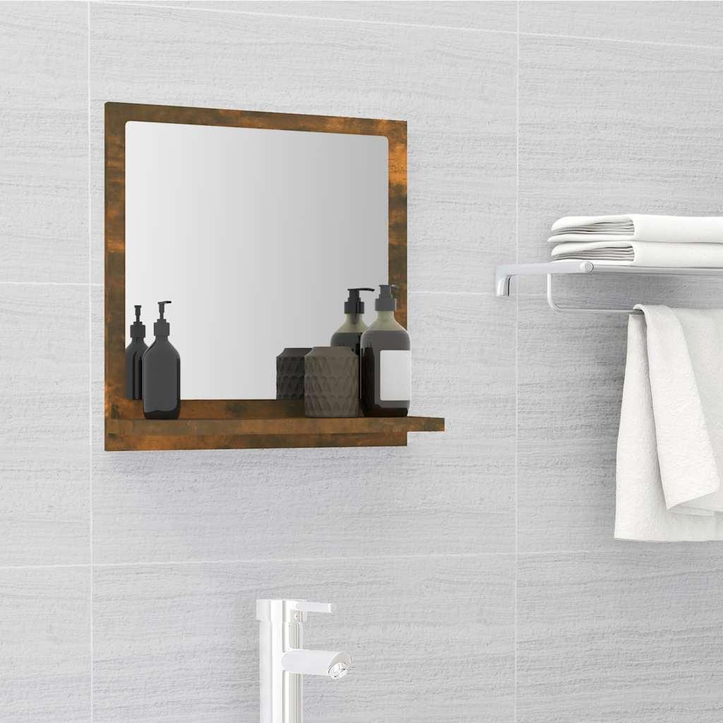 Espejo de baño madera contrachapada roble ahumado 60x10,5x45 cm