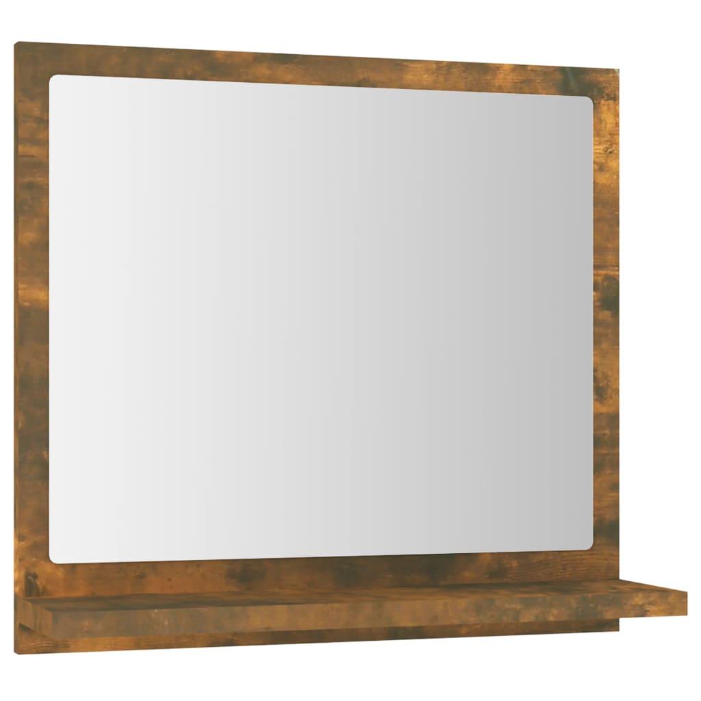 Espejo de baño madera contrachapada roble ahumado 60x10,5x45 cm