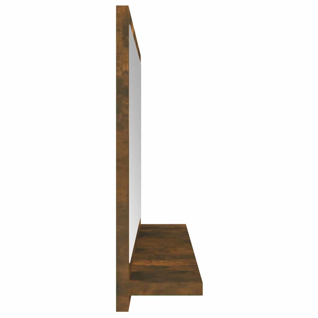 Espejo de baño madera contrachapada roble ahumado 60x10,5x45 cm