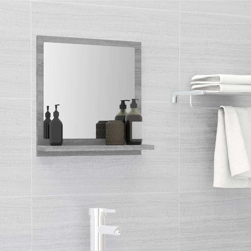 Espejo de baño madera contrachapada roble ahumado 60x10,5x45 cm