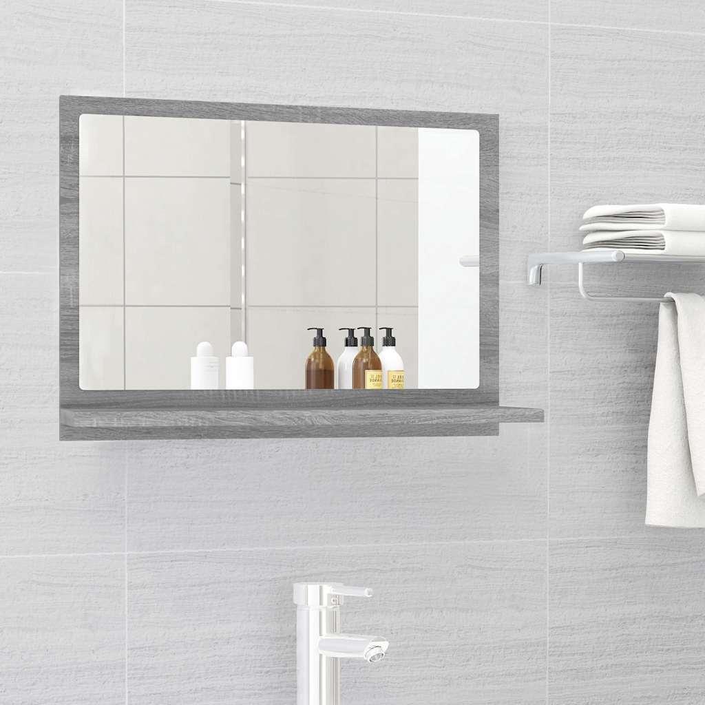 Espejo de baño madera contrachapada roble ahumado 60x10,5x45 cm