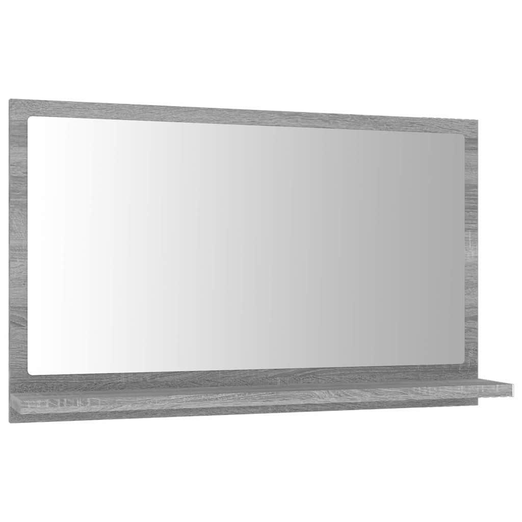 Espejo de baño madera contrachapada roble ahumado 60x10,5x45 cm