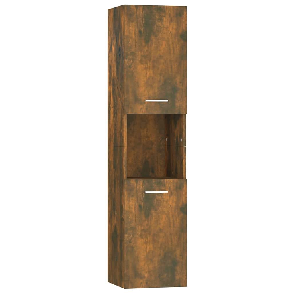 Armario de baño madera de ingeniería gris Sonoma 33x33x120,5 cm