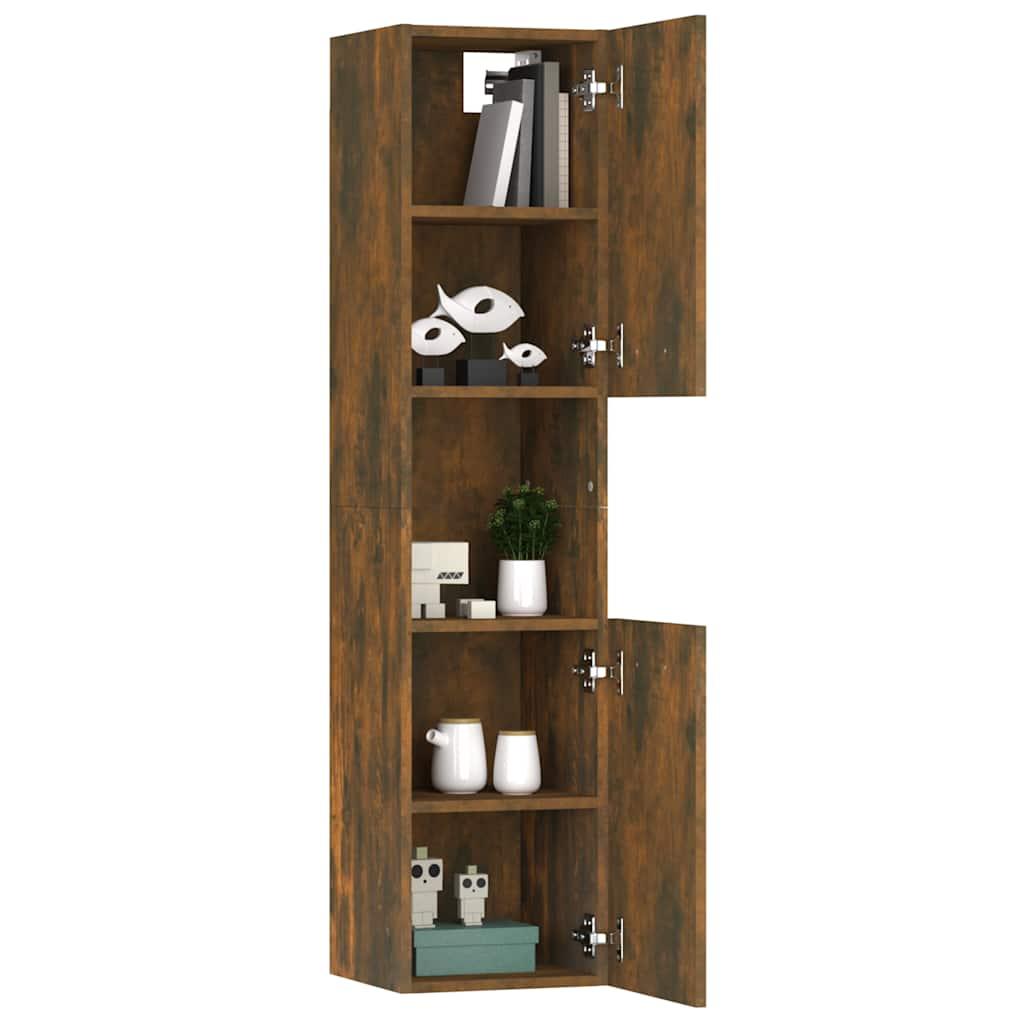 Armario de baño madera de ingeniería gris Sonoma 33x33x120,5 cm
