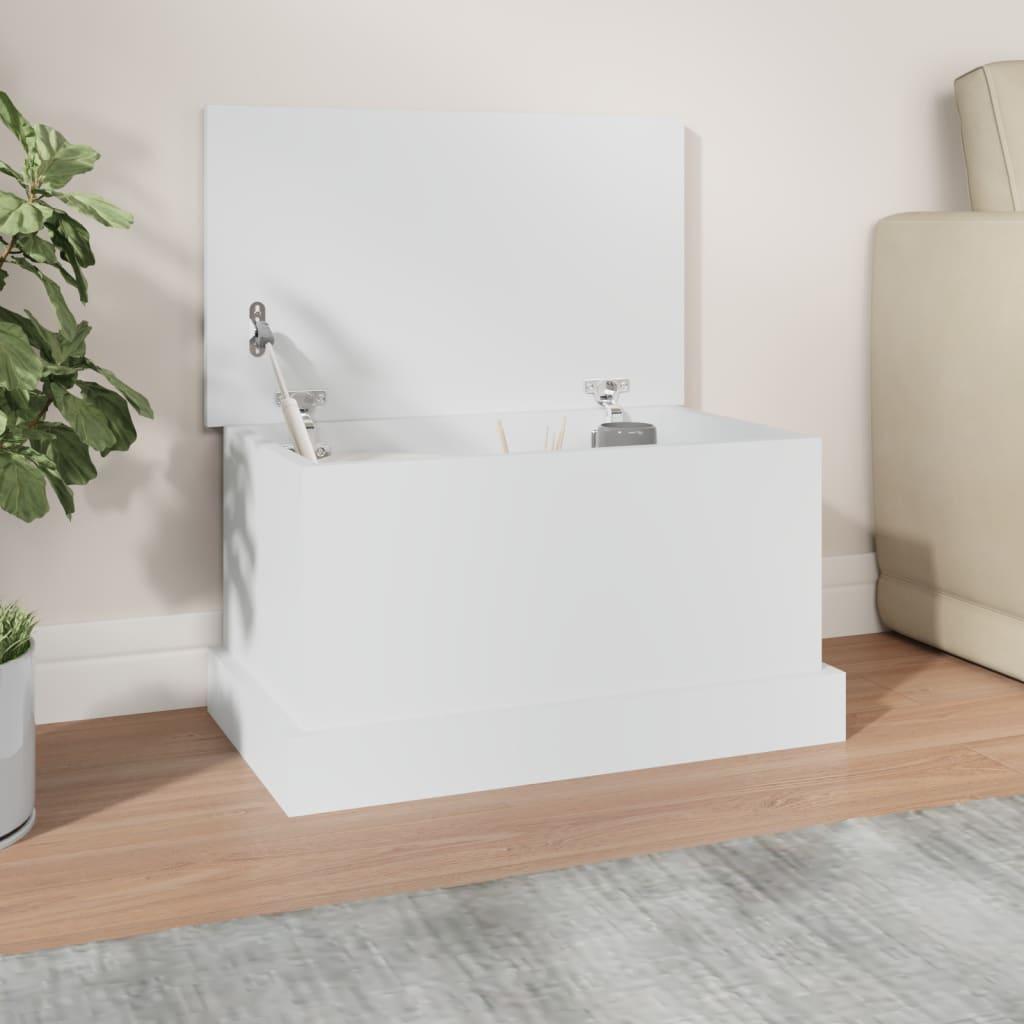 Caja de almacenaje de madera de ingeniería blanca 50x30x28 cm