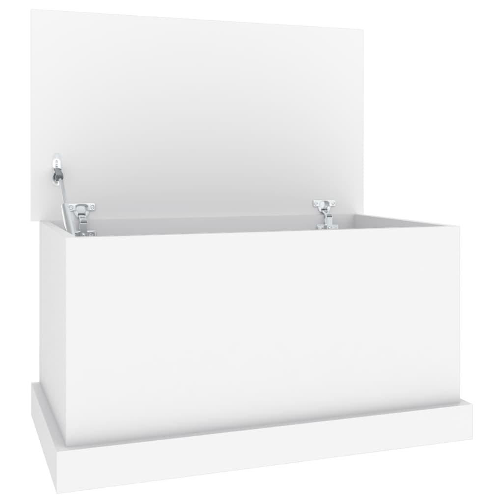 Caja de almacenaje de madera de ingeniería blanca 50x30x28 cm