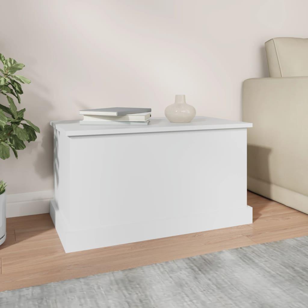 Caja de almacenaje de madera de ingeniería blanca 50x30x28 cm