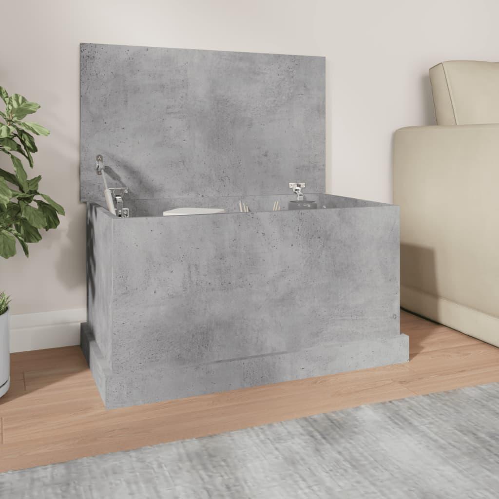 Baúl almacenaje madera contrachapada gris hormigón 50x30x28 cm