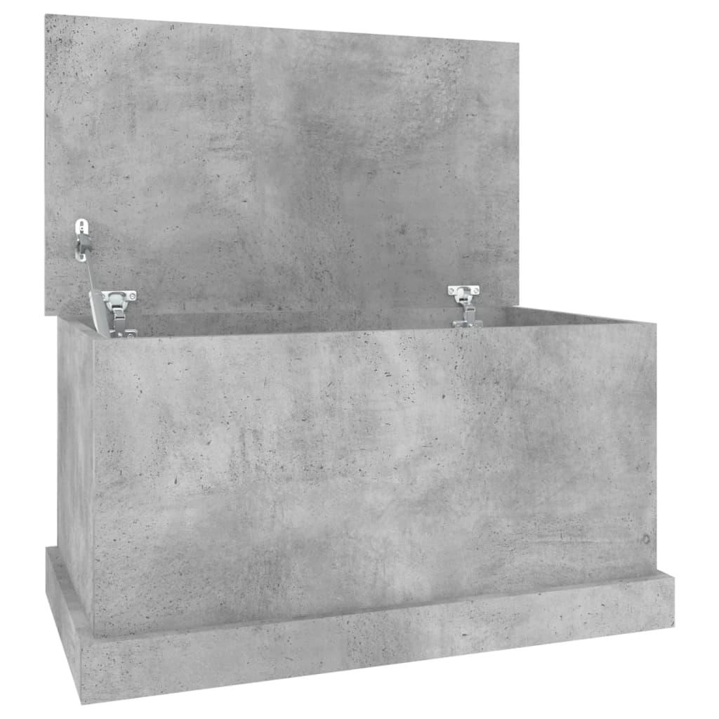 Baúl almacenaje madera contrachapada gris hormigón 50x30x28 cm