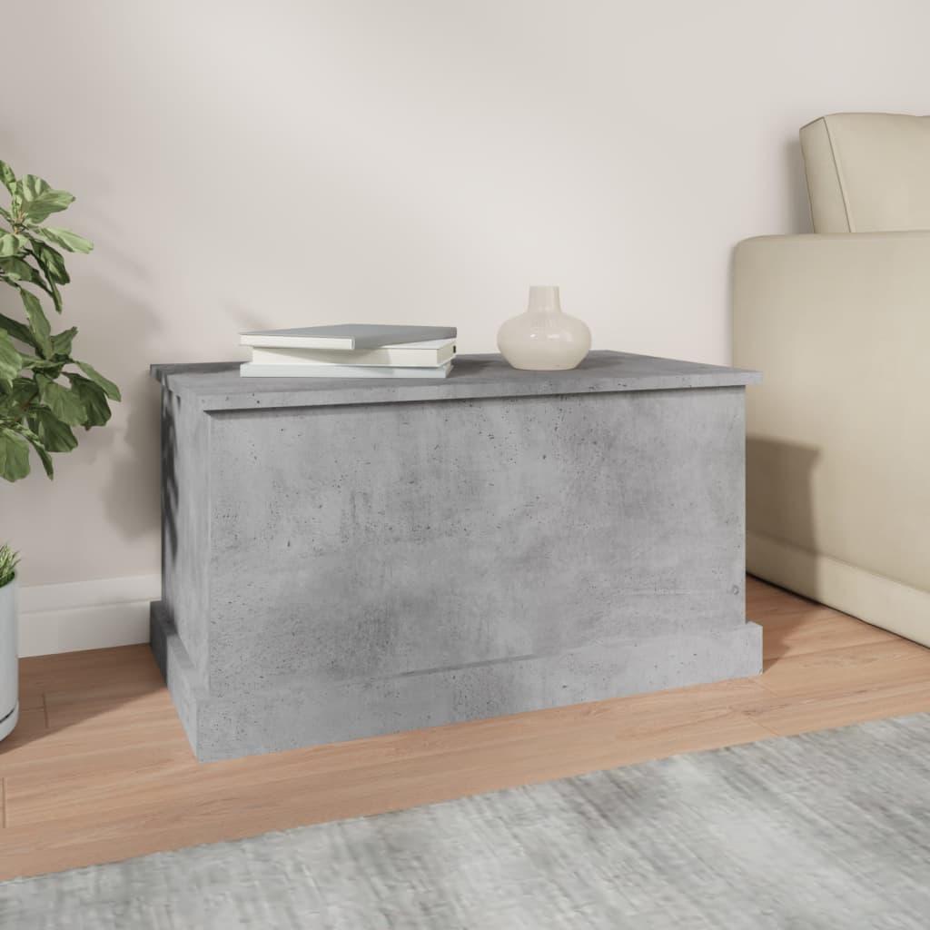 Baúl almacenaje madera contrachapada gris hormigón 50x30x28 cm
