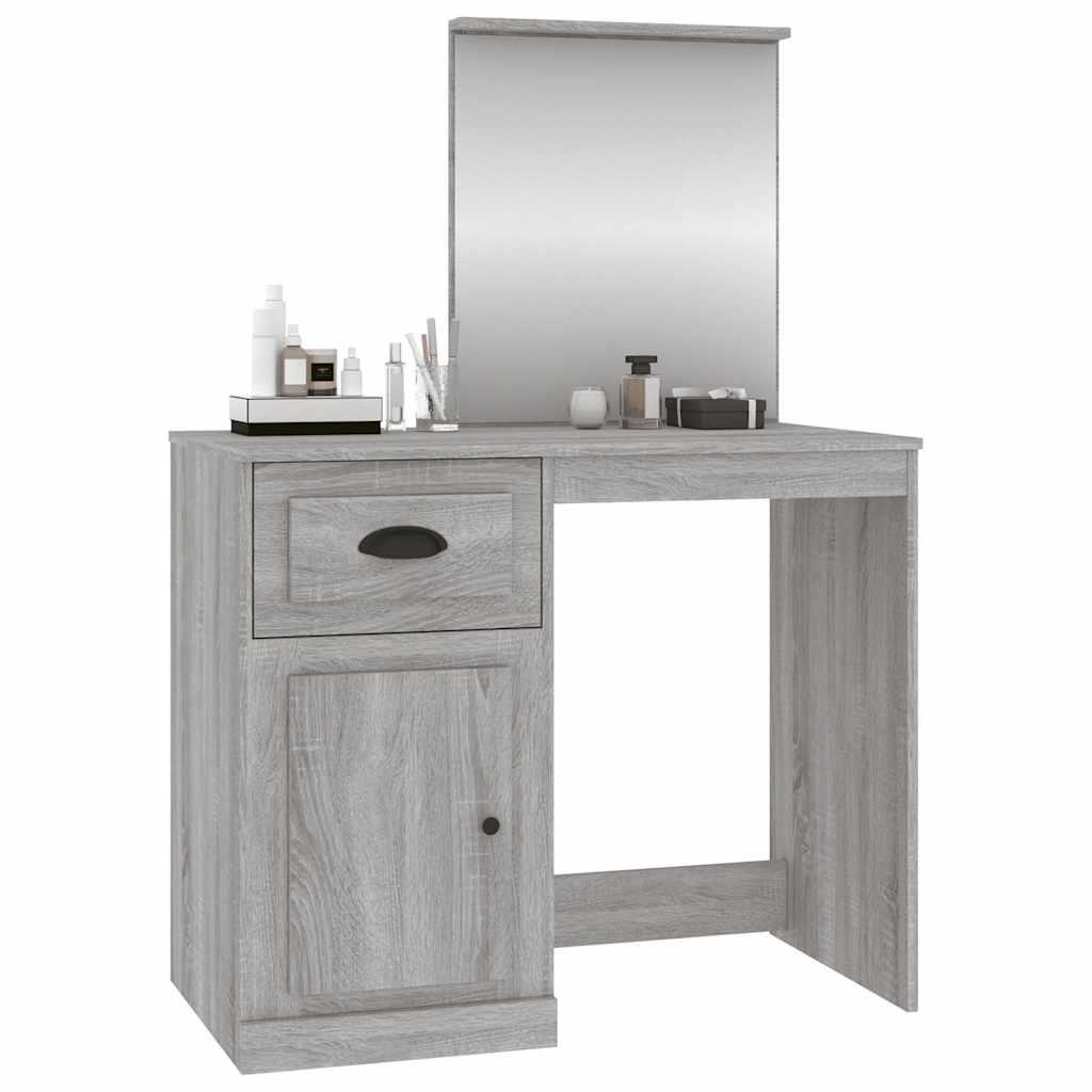 Tocador con espejo madera contrachapada 90x50x132,5 cm