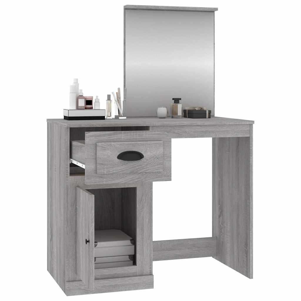 Tocador con espejo madera contrachapada 90x50x132,5 cm