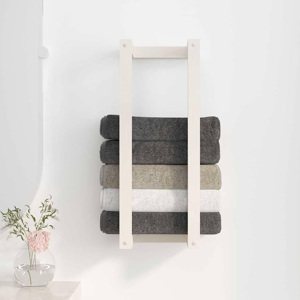 Toallero de madera maciza de pino blanco 23x18x110 cm