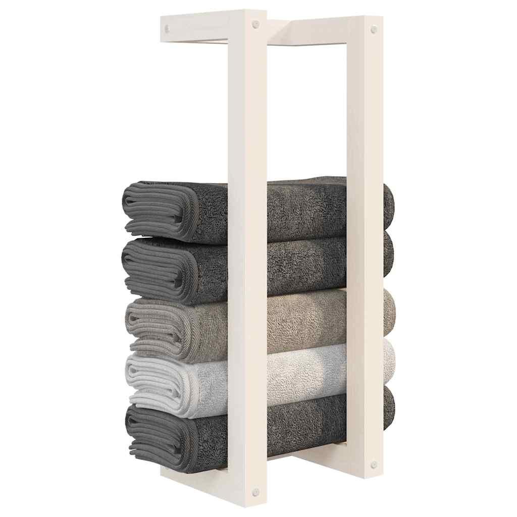 Toallero de madera maciza de pino blanco 23x18x110 cm