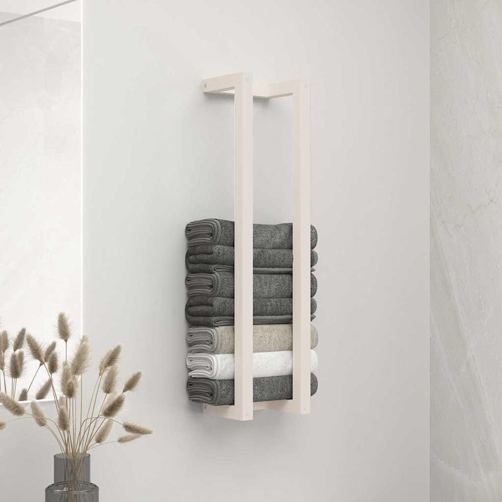 Toallero de madera maciza de pino blanco 23x18x110 cm