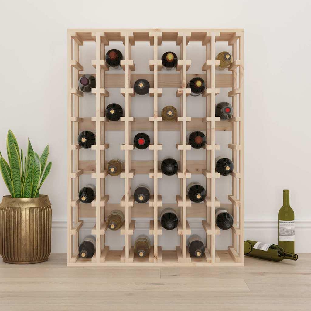Botellero madera maciza de pino blanco 23x34x61 cm