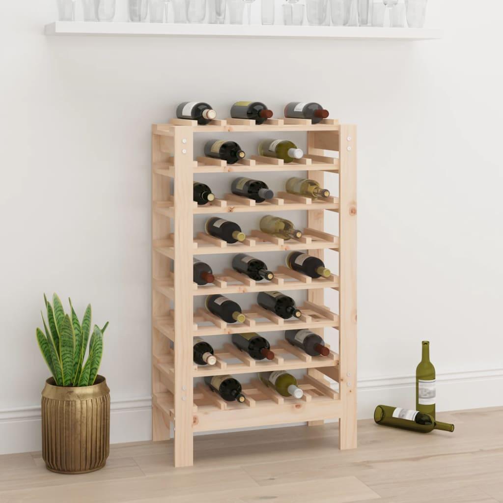 Botellero madera maciza de pino blanco 23x34x61 cm