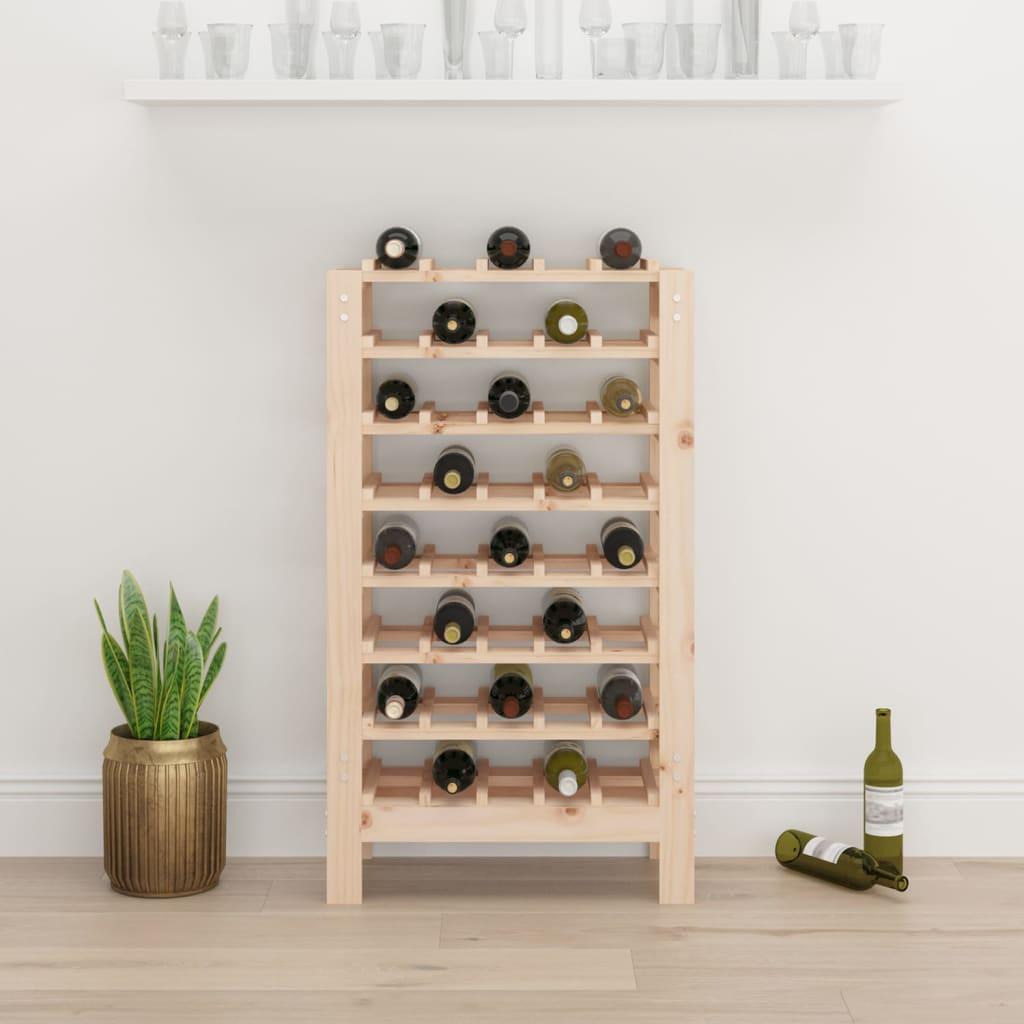 Botellero madera maciza de pino blanco 23x34x61 cm