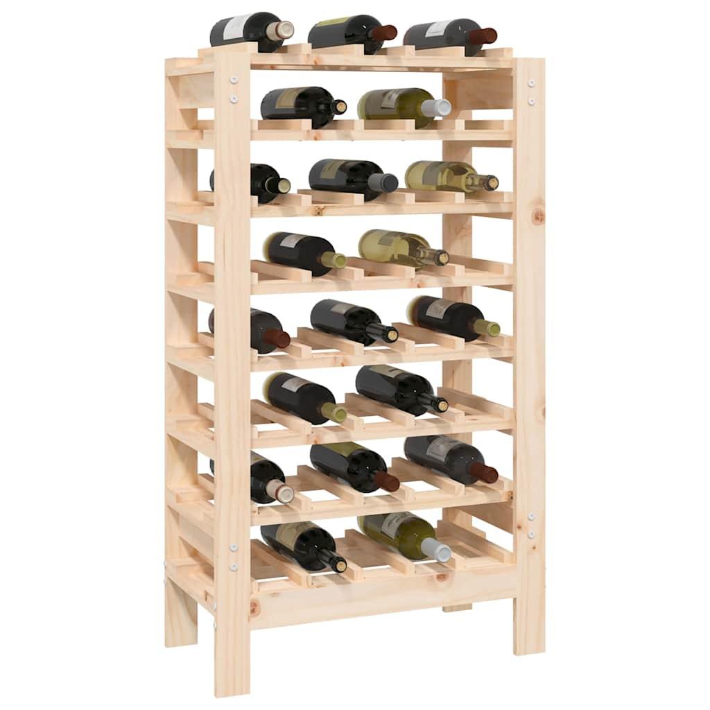 Botellero madera maciza de pino blanco 23x34x61 cm