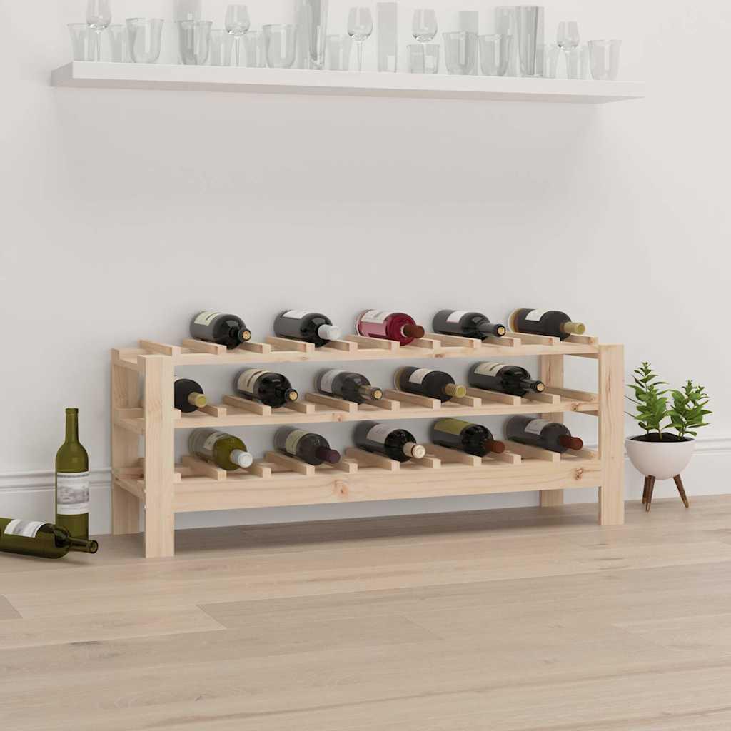 Botellero madera maciza de pino blanco 23x34x61 cm