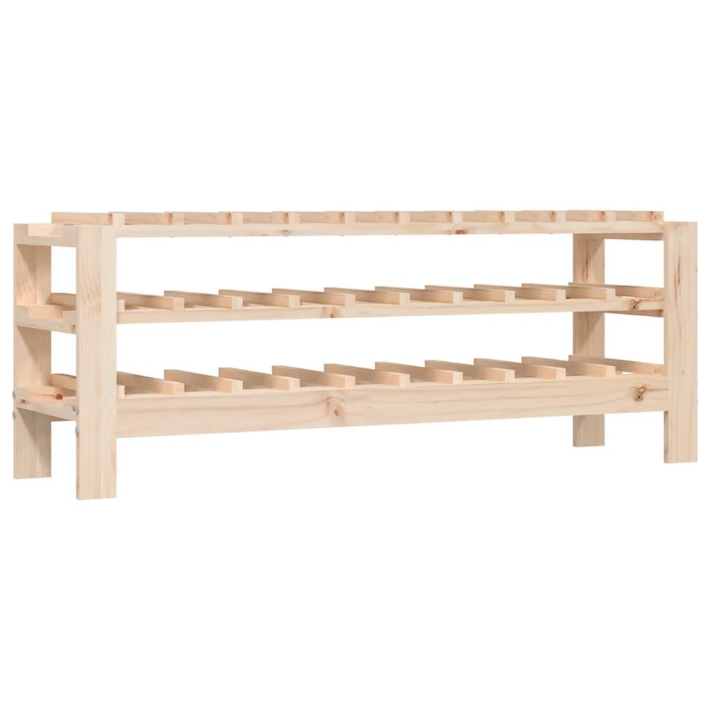 Botellero madera maciza de pino blanco 23x34x61 cm