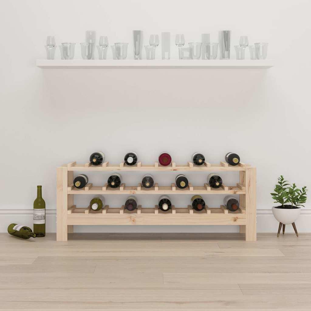 Botellero madera maciza de pino blanco 23x34x61 cm